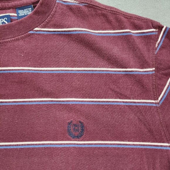 Chaps Long Sleeve Shirt Mens Size XL Burgundy Striped Preppy School Career Top - Picture 4 of 8